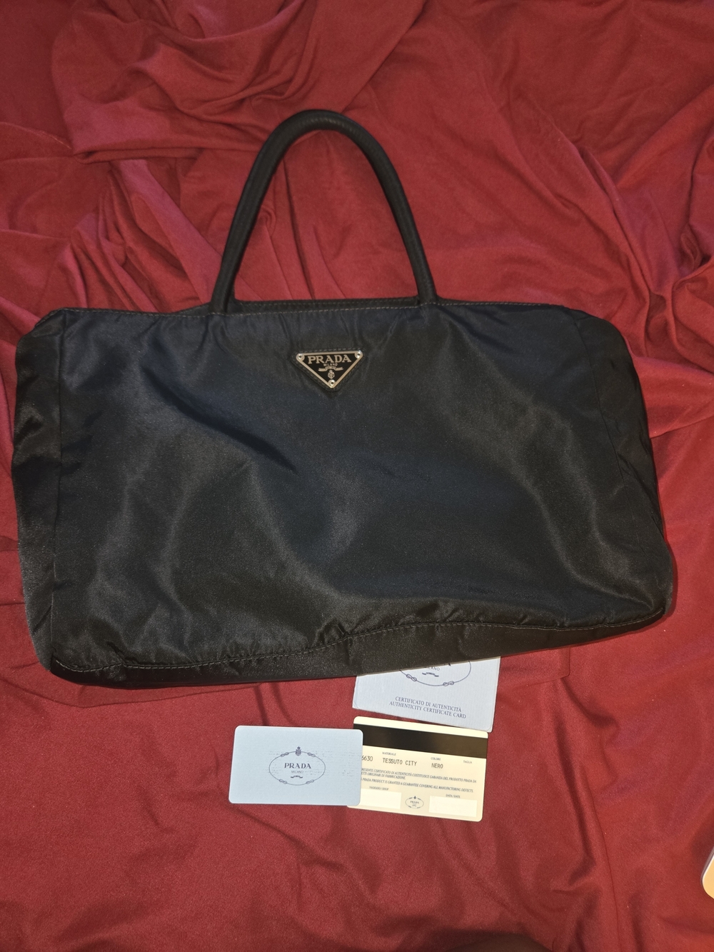 Prada Black Nylon Laptop Bag with Top Handles